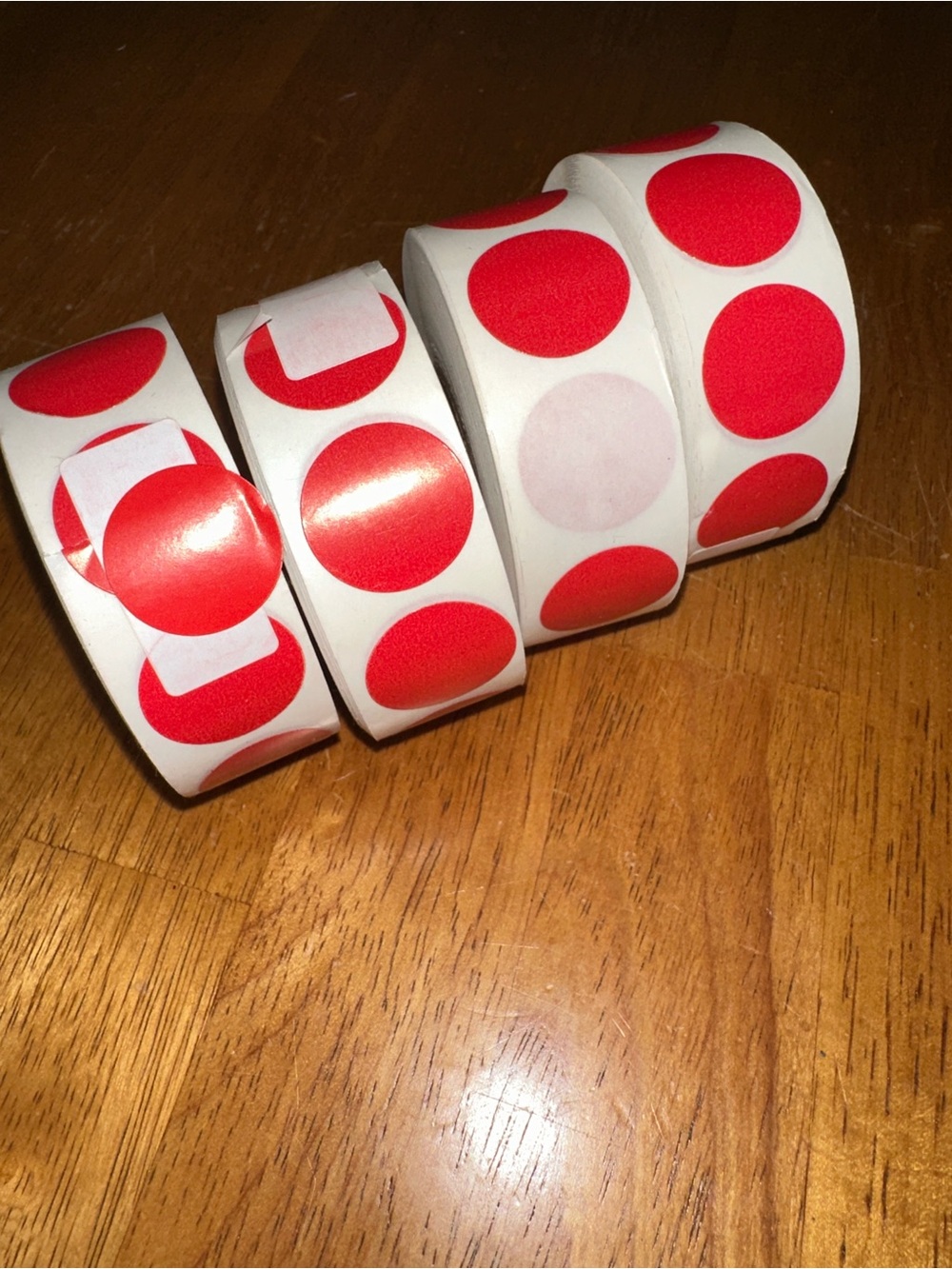 Red Round Color Coding Dot Stickers Rolls - Picture 3 of 3